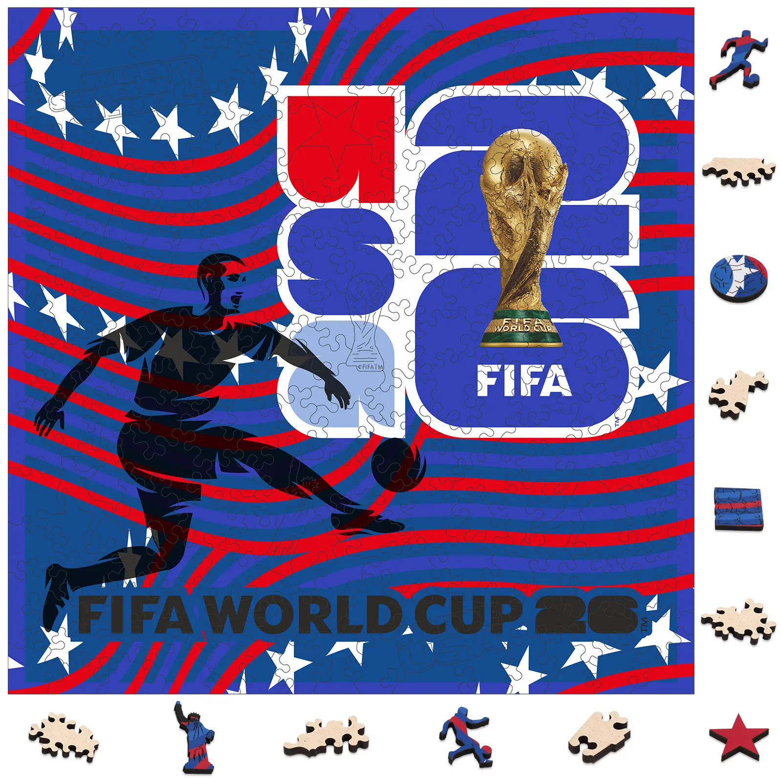 FIFA World Cup 2026 Host Country Poster USA Jigsaw Puzzle, Officially Licensed, 200 Laser-Cut Pieces,5MM Thick, Soccer Fan Gift, Collectibles, Puzzle Game, Creative Puzzle