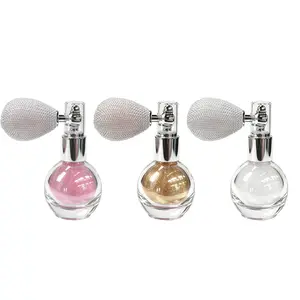 Drawhoney Glitter Powder Spray, Loose Shimmer Highlighter Spray for Face Body Hair, Sparkling Body Makeup Spray, Lightweight Glow Powder for Cheeks, Collarbone, Arms, Legs and Hair, Soft Pink