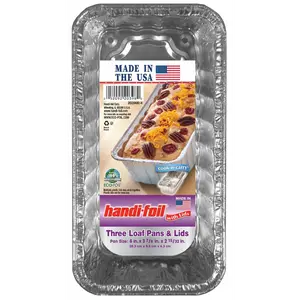 Aluminum Loaf Pans with Lids - 3 Count, Disposable for Convenient Cleanup, Dimensions 8" x 3.875" x 2.4"