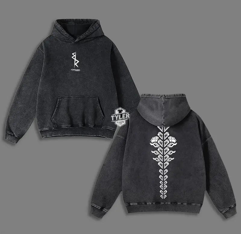 Cyberpunk Anime - Hoodie Vintage Unisex Oversize Anime Manga Washed Heavyweight Cotton Hoodie, Cyberpunk 2077 graphic tee,anime merch fan, outfits men