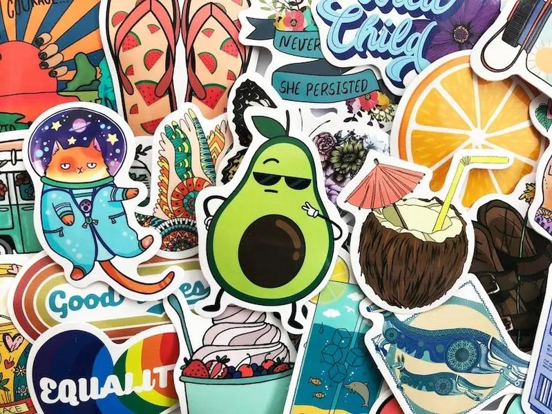 100 Cool Mixed Colors Sticker Lot Fun Pack Skateboard Laptop Car Decals