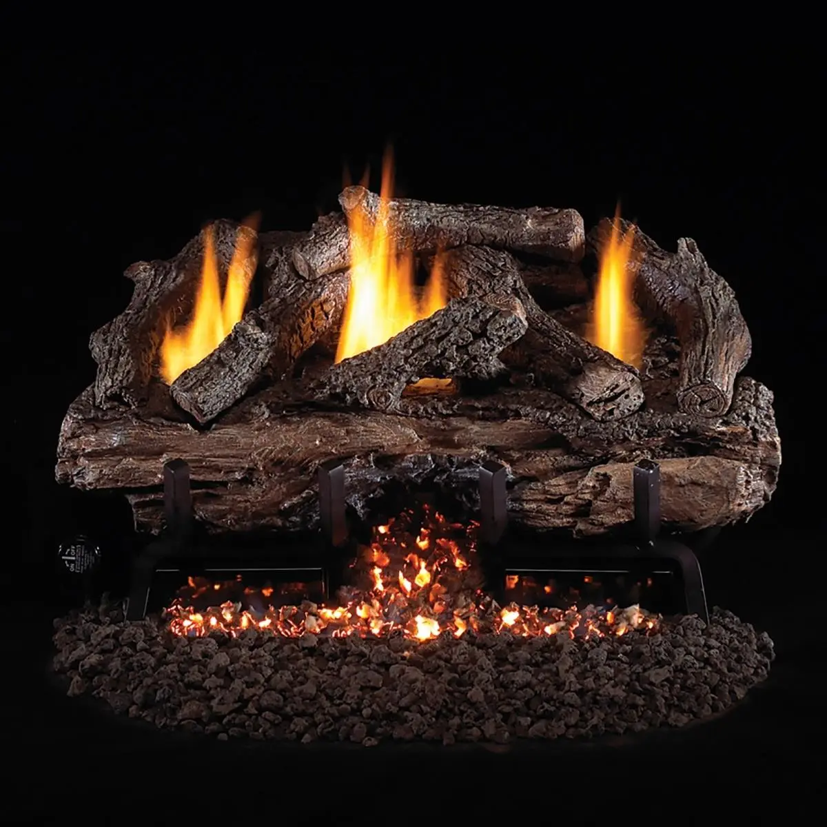 212 MAIN CHAS-30 G10 Series 30 in. Vent-Free Gas Log Set - Hand-Painted Charred Aged Split Ceramic Logs, Reinforced Steel Core, Life-Like Fireplace Decor, Stylish Functional Home Festive Decoration, Gas Logs
