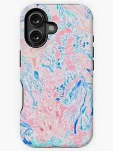 Blue and Pink Warm Water Design iPhone Case - Durable Impact-Resistant Case for iPhone 11, 12, 13, 14, 15, 16 with Glossy Finish and UV Protection