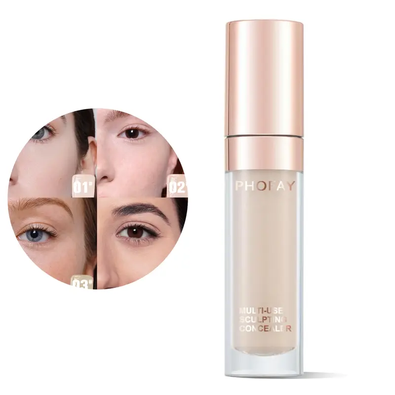 PHOFAY Oil Control Matte Liquid Eraser Concealer (9.5g) - Airbrush Blemish Cover, Under Eye Brightener, Weightless Long-Lasting Base, Blendable, Waterproof, Crease-Proof, Fast-Acting Acne & Dark Circle Corrector for All Skin Types