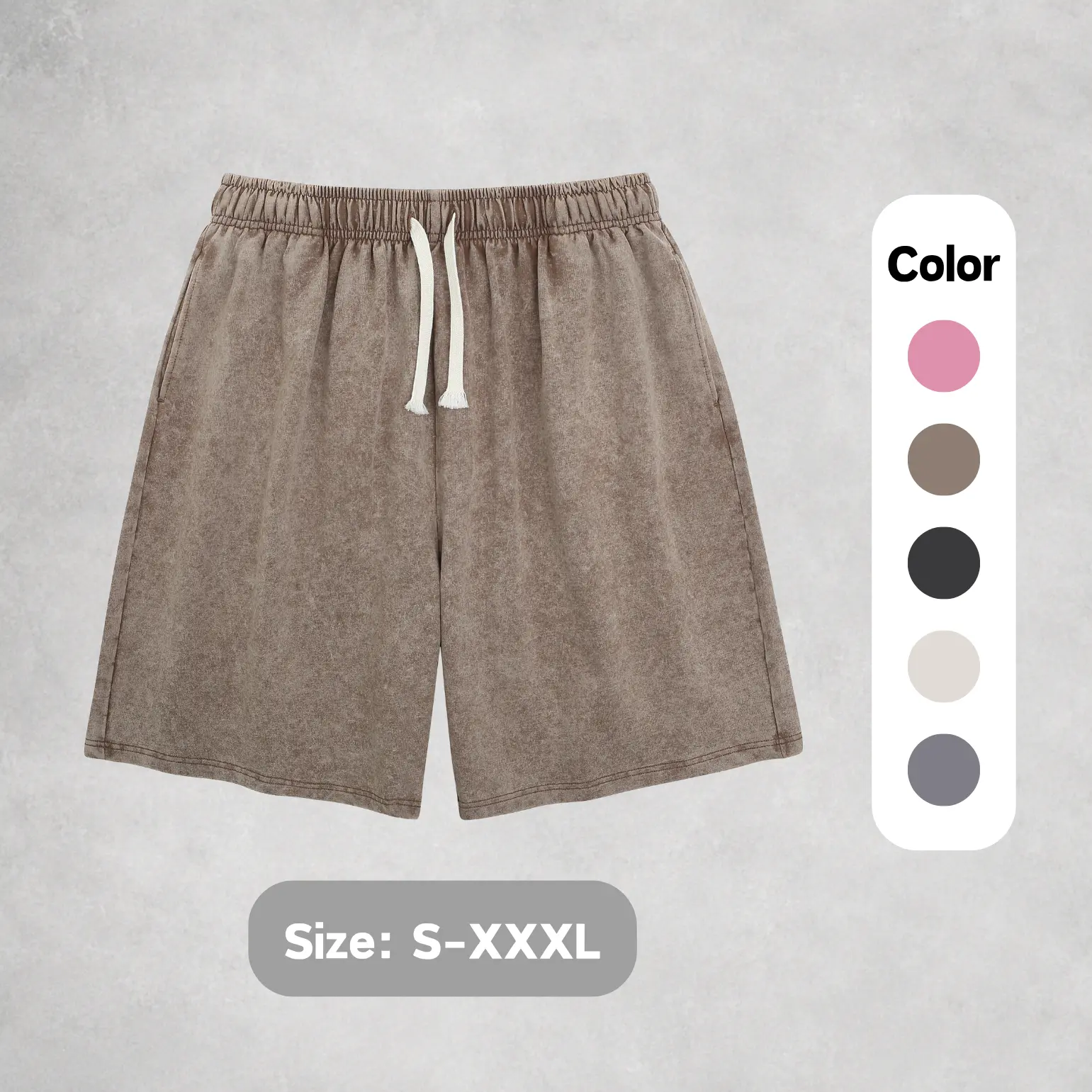 Shorts for Women, Vintage Acid Wash Cotton Distressed Crop Shorts, Oversized Lounge Bottoms with Elastic Waist and Pockets, Style, Minimalist, Distressed Shorts, Vintage Shorts