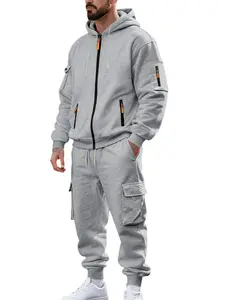Men's Winter Workwear Set, Outfit, Warm Fleece Lined Pants & Jacket Shirt Combo, Loose Fit Outdoor Clothing, Activewear, Athletic, 2026 New Arrival
