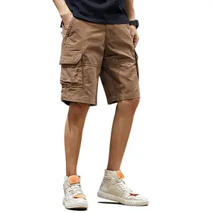Men Cargo Shorts With Multi-Pockets Cotton Outdoor Lightweight Hiking Work Short