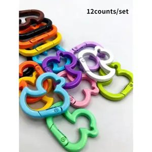 Random Color Mini Carabiner Keychain, New Style Multifunctional Keychain with Spring Hook, Fashion Accessories for Women & Men, Keychain Attachment