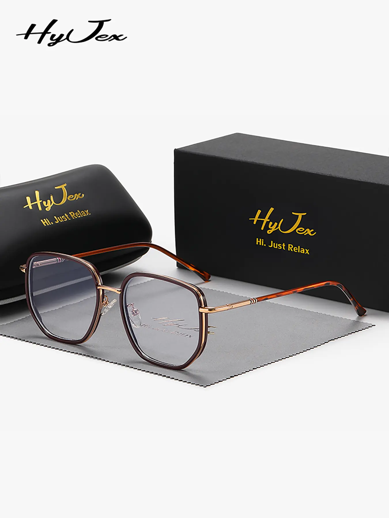 1 Piece Hyjex Unisex Geometric Full Frame Fashionable Frames Glasses Fashion Eyewear Quality Eyeglasses Stylish Trendy Casual Eyeglasses Eyewear Exceptional quality
