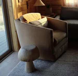 Wooden Mushroom Side Table