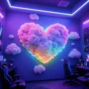 RGB Cloud Light DIY Thunder Effect USB Powered Easy Installation Indoor Decorative Light for Bedroom Living Room Game Room Cafe Music Sync Flashing Christmas Dj Party