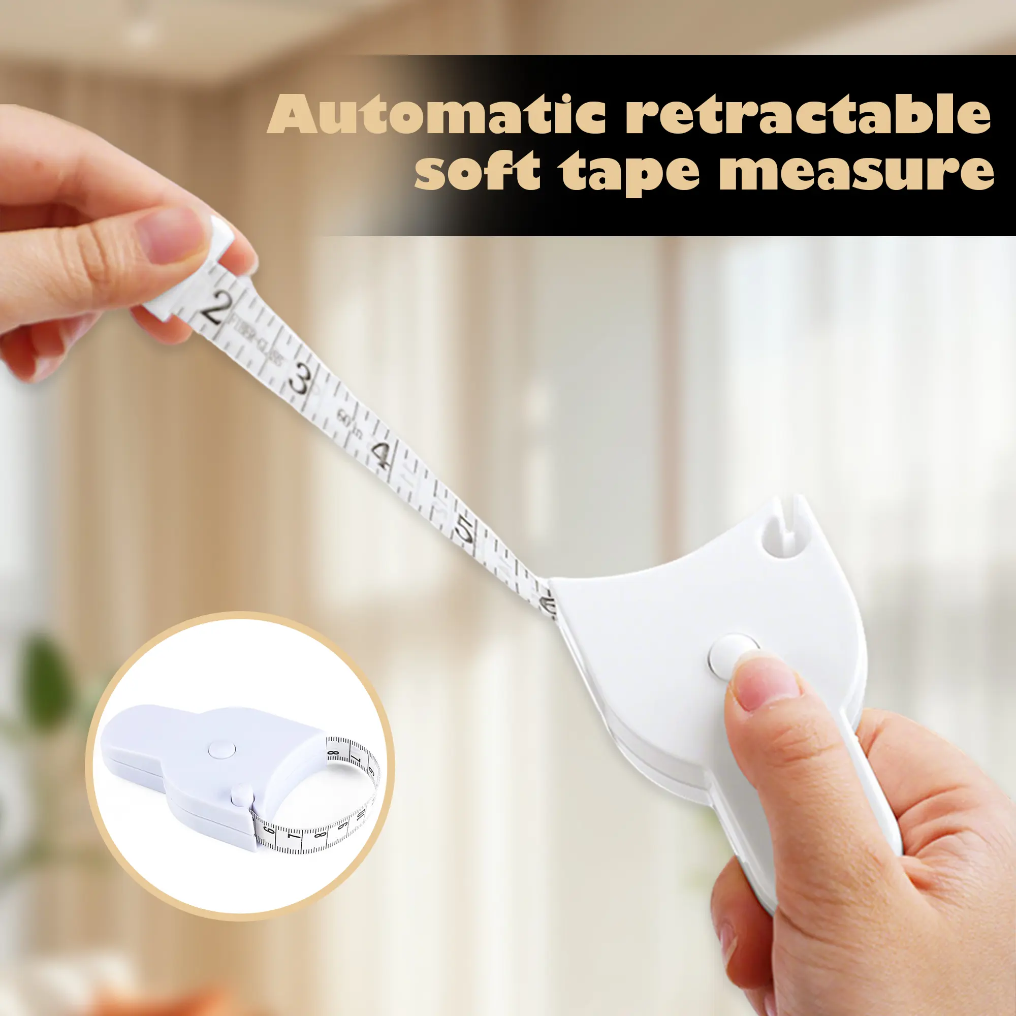 Body Measuring Tape 60 Inch, Simple Operation Measuring Device for Daily Tracking
