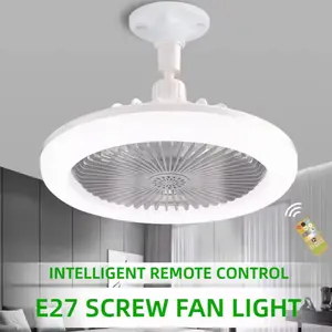 White 3-Blade Ceiling Fan Light with Remote Control, E27 Bulb Compatible