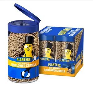 PLANTERS Pop & Pour Dry Roasted Sunflower Seeds to Eat, Road Trip Snack, Plant-Based Protein, Snacks for Adults, After School Snacks for Kids, Bulk Nuts, Kosher, 5.85oz Jar (4 Count)