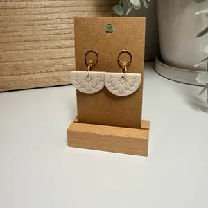 Simple Boho Polymer Clay Earrings with Sun Design and Gold Tone Hoops for Everyday Wear Earring Unique jewelry