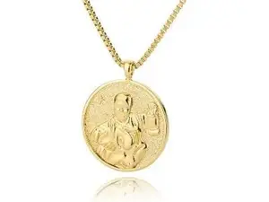 Medal Harriet Tubman Coin Necklace,Gold Medallion Queen Necklace for Women