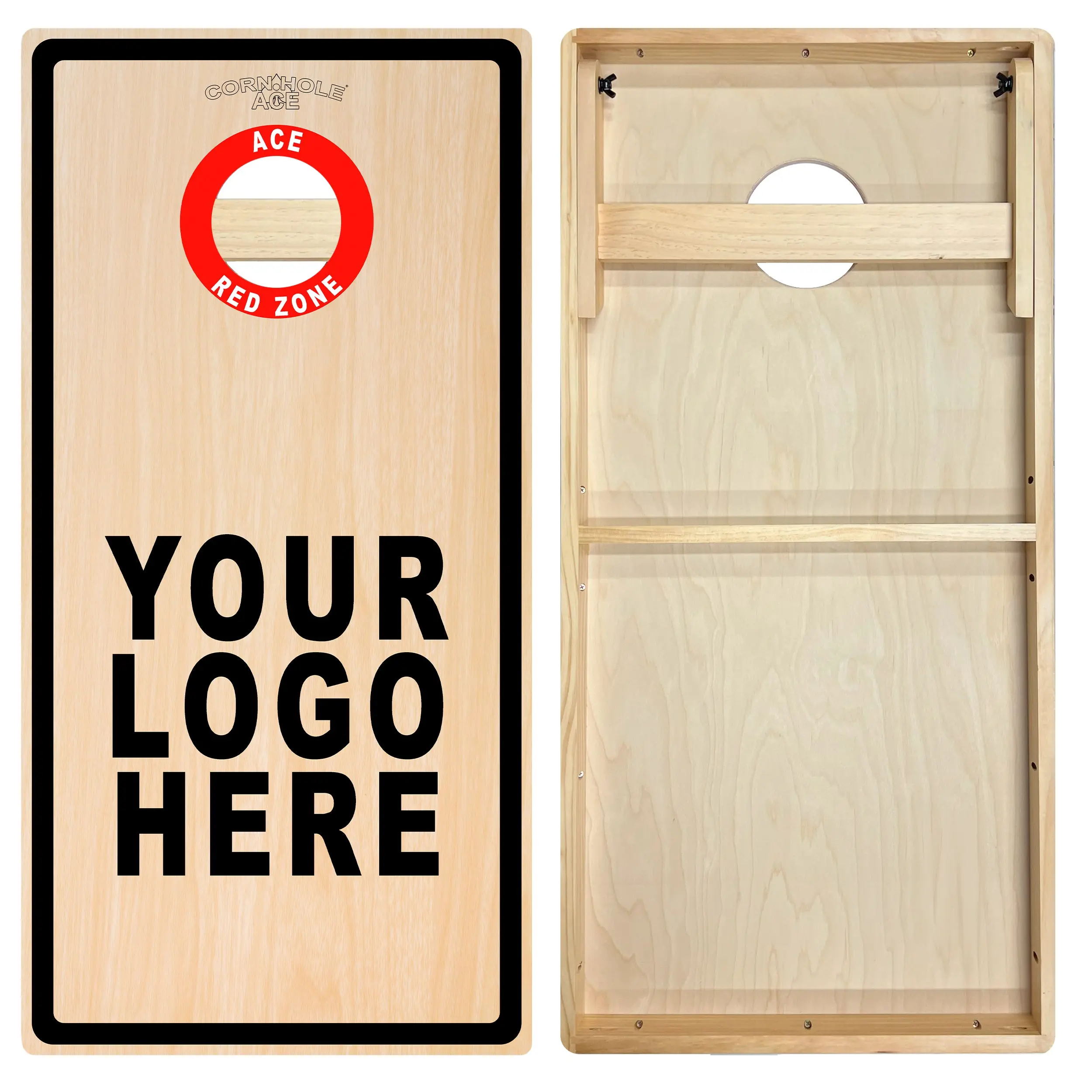 Custom Red Zone Cornhole Board Set, Intermediate 5/8 in. Baltic Birch Boards for Beginners, Full-Size 24x48 in. for Backyard Games & Businesses, Schools, Casual Leagues, Community Events, Customizable Design