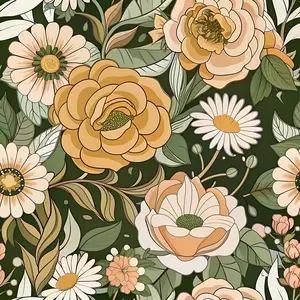 Peony and Daisy Self-Adhesive Wallpaper Roll, Durable Waterproof Contact Paper for Home Decor Kitchen Bedroom Living Room TV Wall Sticker