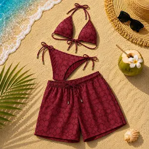 C-Crimson Matching Couple Swimwear Set 2026, Viral Couple Bikini & Men’s Swim Shorts, Trendy Beach Vacation Gift