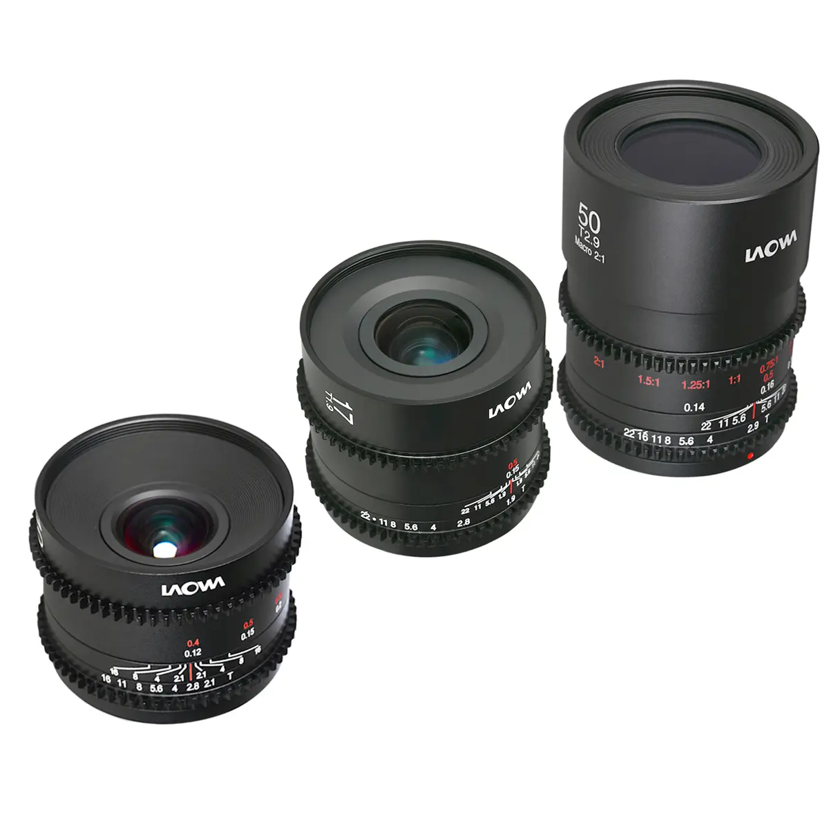 Venus Laowa Cine Prime Wide + Macro 3-Lens Bundle with 10mm T2.1, 17mm T1.9 and 50mm T2.9 Lens for Micro Four Thirds