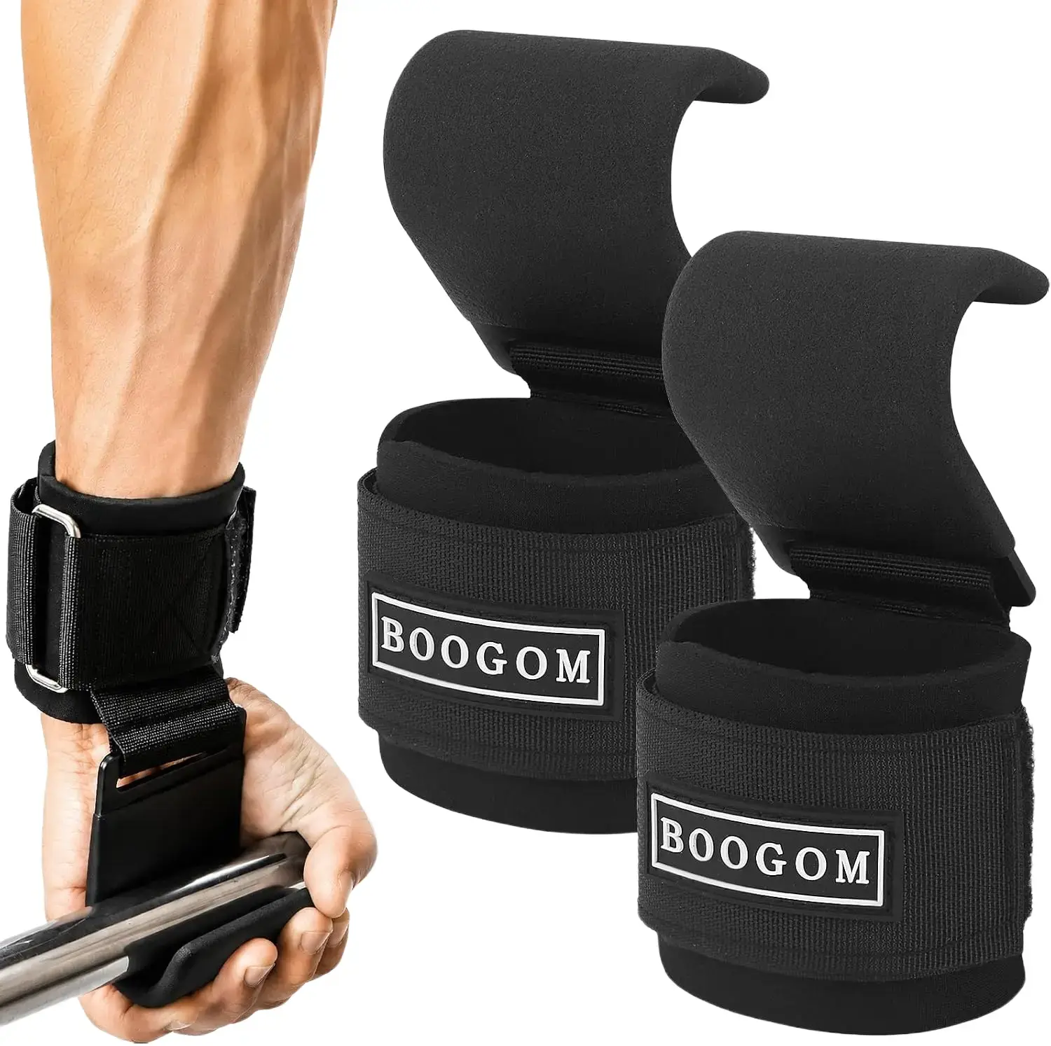 2pc Pull-up assist hooks, weightlifting hooks, wrist guards, anti-slip weight grip hooks, pull-up hand guards
