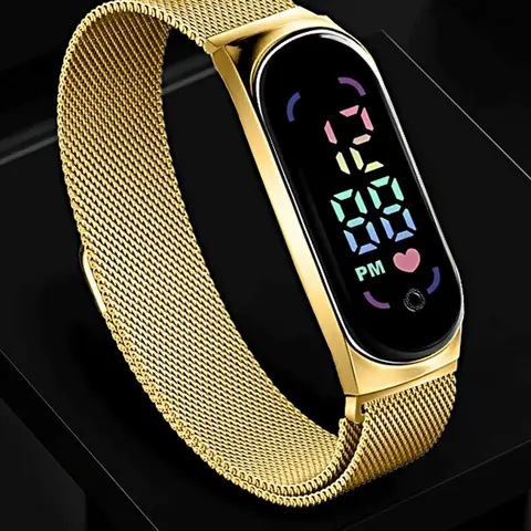 2025 New LED Women Watch Magnetic Watchband Strap Waterproof Touch Feminine Clock Fashion Modern Fashionable Wristwatch Digital Wristwatches Bracelet Watch Quartz Analog Watch Casual Fashion Wristwatch