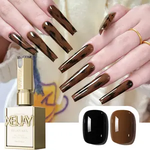 【live off】2PCS*15ML New nail art gel new popular 2 color set M40+M50 black plus brown high saturation led gel color saturation firm and lasting for nail salon DIY home manicure essential