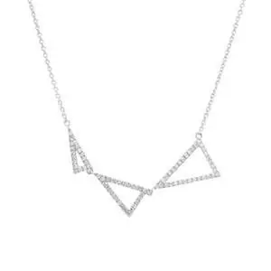 Diamond Three Triangle Necklace in White Gold 14K