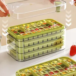 200-Cell Press-Type Ice Cube Maker - 4-Layer Stackable Tray for Fast Freezing & One-Touch Release, High-Capacity Ice Maker Ideal for Large Parties, Home Bars, Valentine's & Mother's Day Events