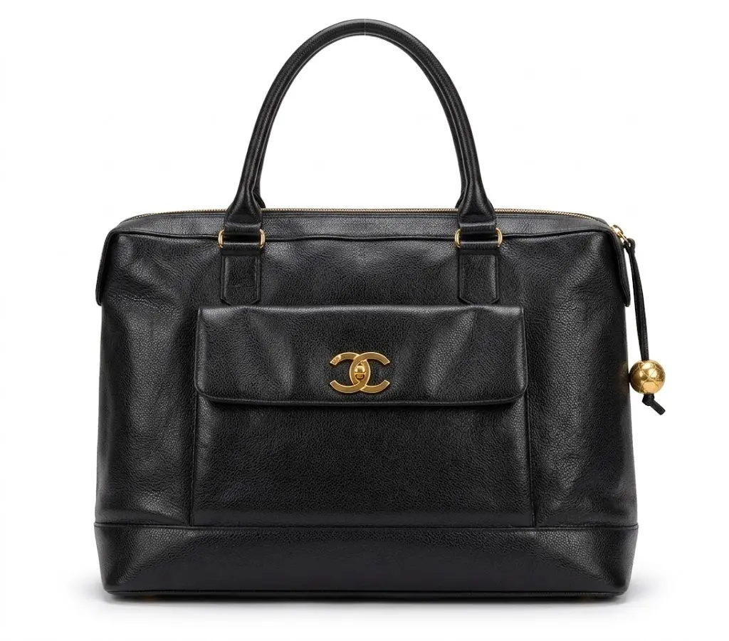 Pre-owned CHANEL Caviar Skin Tote Bags Vintage Front Pocket Briefcase / Tote Bag 4000044294232