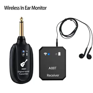 Wireless In-ear Monitor System, In Ear Monitors, 1 Set 2.4G Wireless Audio Relay System with Transmitter Receiver Auto-pairing, Studio & Band Rehearsal Accessories, Black