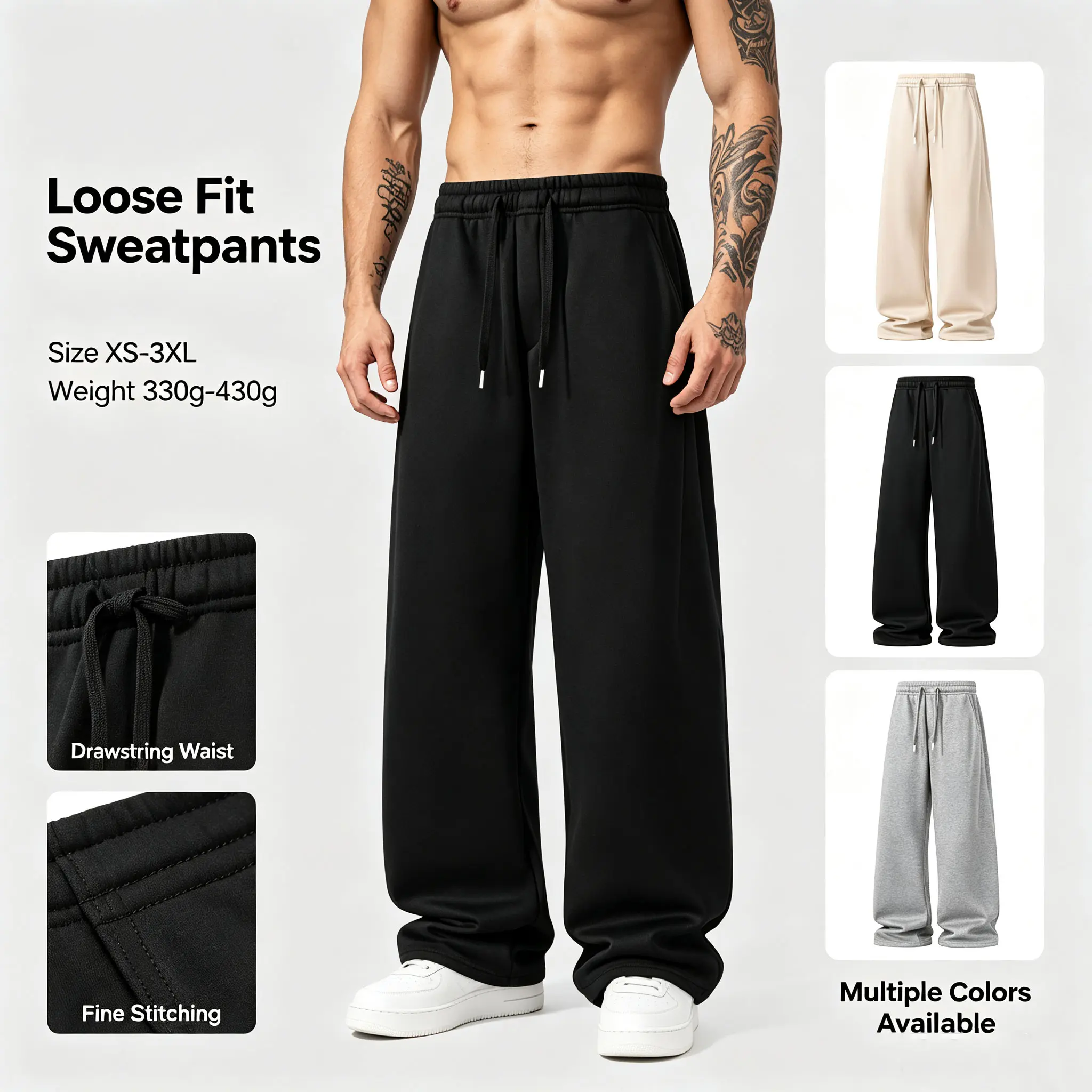 Comfortable | Simple Straight-Leg Sweatpants | Casual, comfortable sweatpants with stretchy fabric