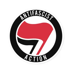Antifascist Action Round Stickers | Bold Protest Decals for Laptops, Bumper, Water Bottles, Indoor & Outdoor Use