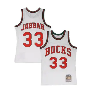 Mitchell & Ness Kareem Abdul-Jabbar Milwaukee Bucks White Hardwood Classic Swingman Jersey