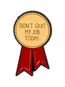 "Didn't quit my job today" Fashionable Cute Cartoon Pin and Brooch , Vintage English Badge, Unisex Casual Zinc Alloy Accessory, Personalized Men&Women Jewelry
