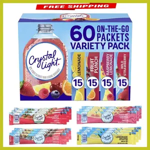 60 Count Crystal Light Powdered Drink Mix: Refreshing Zero Calorie Choices