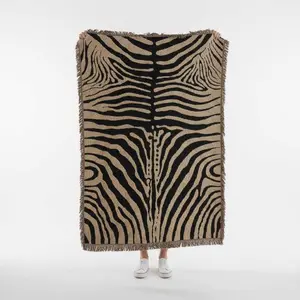 Abstract Zebra Stripe Woven Blanket | Animal Print Throw, Cool Girl Apartment Decor
