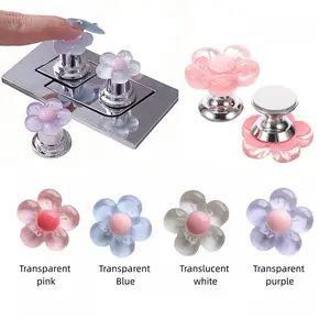 Upgrade Flower-Shaped Toilet Button, Top Handle, Bathroom Toilet Push Button Aid, Universal Blue Flush Replacement Part Home Use