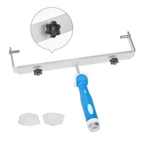 fathersdaygift VEVOR 18 Inch Paint Roller Frame, 12-18 in Adjustable Frame with Marked Scale, Lightweight Painting Supplies for Wall House Homes, Metal Roller Tool for Large-Scale Painting Projects, Blue Silver