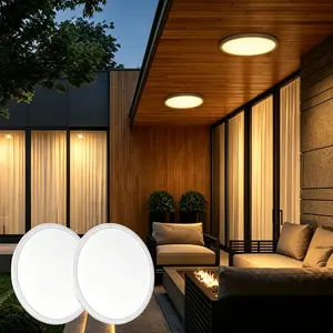 【Wired】JNOEC LED Flush Mount Ceiling Light Fixture, 8.7/11inch 24W, 2Pack Super Slim 0.67 Inch, 3200LM, Dimmable &2700K-6500K 5 Color Selectable LED Ceiling Lights for Bedroom