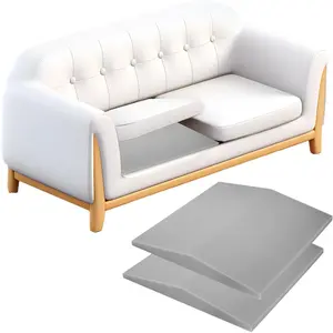 2Pcs Couch Cushion, 20" x 20" Curved Sofa Board for Sagging Cushion Seats, Foam Furniture Seat Sagging, Light Gray