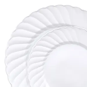 White Flair Plastic Dinnerware Value Set