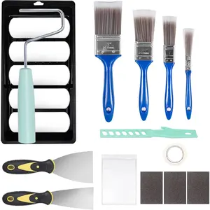 19-Piece Paint Roller Set, 4inch Foam Small Paint Rollers Paint Brushes Paint Tray Set, Wall Paint Supplies Set Mini Rollers for Painting, Professional Paint Roller Brush Tray Set for House Painting