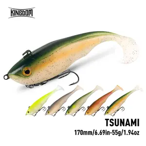 1pc T Tail Realistic Fishing Soft Lure 55g/1.94oz 170mm/6.69in, PVC Material, 3D Fish Eye Design, Artificial Lure for Bass Trout Pike