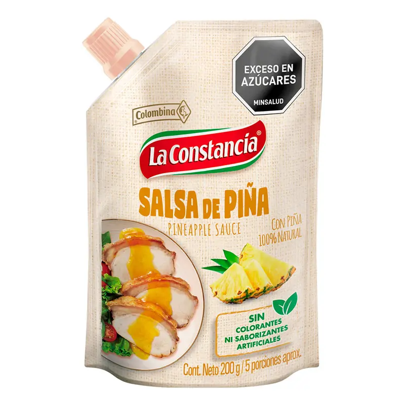 Colombina La Constancia Salsa de Piña 200gr, Pineapple Flavored Sauce Sweet 100% Natural