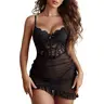 Avidlove Lingerie for Women Lace Sleepwear Ruffle Hem Hip Dress Bra with Underwire Chemise Push Up Nightgown Floral Elegance Adjustable Straps SpringStatements Slim Fit Size Up For Fuller Bust Nightie Ruffled Gifts