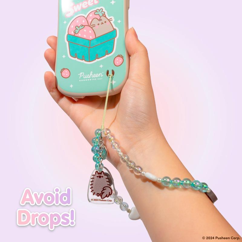 Pusheen the Cat Beaded Charm Mobile Phone Wrist Strap - Pip