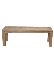 HomeRoots 524063 60 in. Natural Distressed Solid Wood Dining Bench