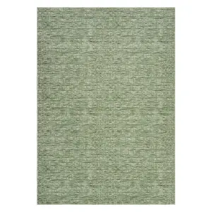 GARVEE 10'x13' Area Rug for Living Room, Modern Stripe Design, Low Pile, Non-Skid, Washable, Ultra-Thin Carpet Suitable for Bedroom and Office in Green