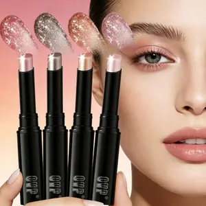 OVP 4-Color Hydrating Glow Eyeshadow Stick Set Moisturizing Pearl Eyeshadow Sticks for Makeup Enthusiasts Ideal for Dry Eyelids and Makeup Lovers Easy-to-Use Twist Mechanism - Moisturizer, Glitter Palette, Cosmetic